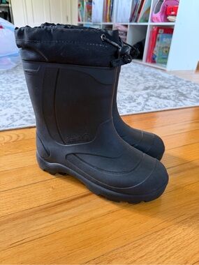 Kamik Black Kids Waterproof Rain & Snow Boots with Drawstring Cuff